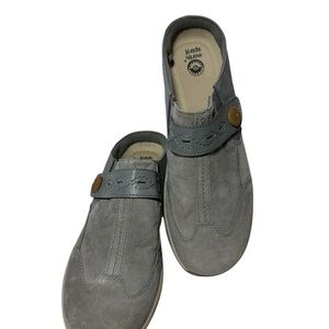 Earth Spirit Gray Suede / Leather Slip On Mule Clog Size US 10 EUR 42 Loafers